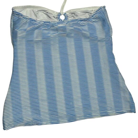 Shoshanna Swimwear Blue and White Striped Halter Strapless Tankini Top Swim Top - Picture 9 of 14